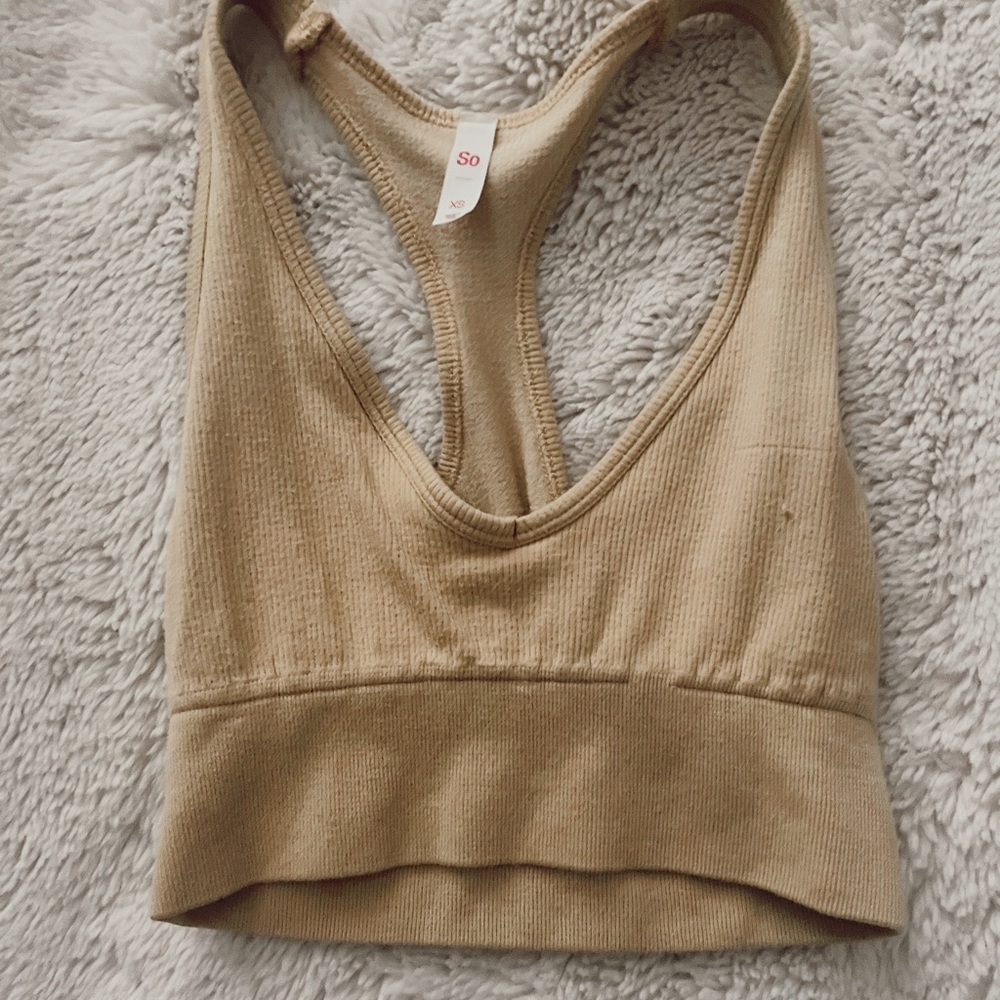 Yellow ribbed tank top